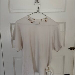 Louis Vuitton Cream Top with Gold Accents